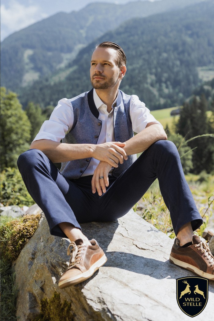 Weste Frank und Hose Marius Blau
