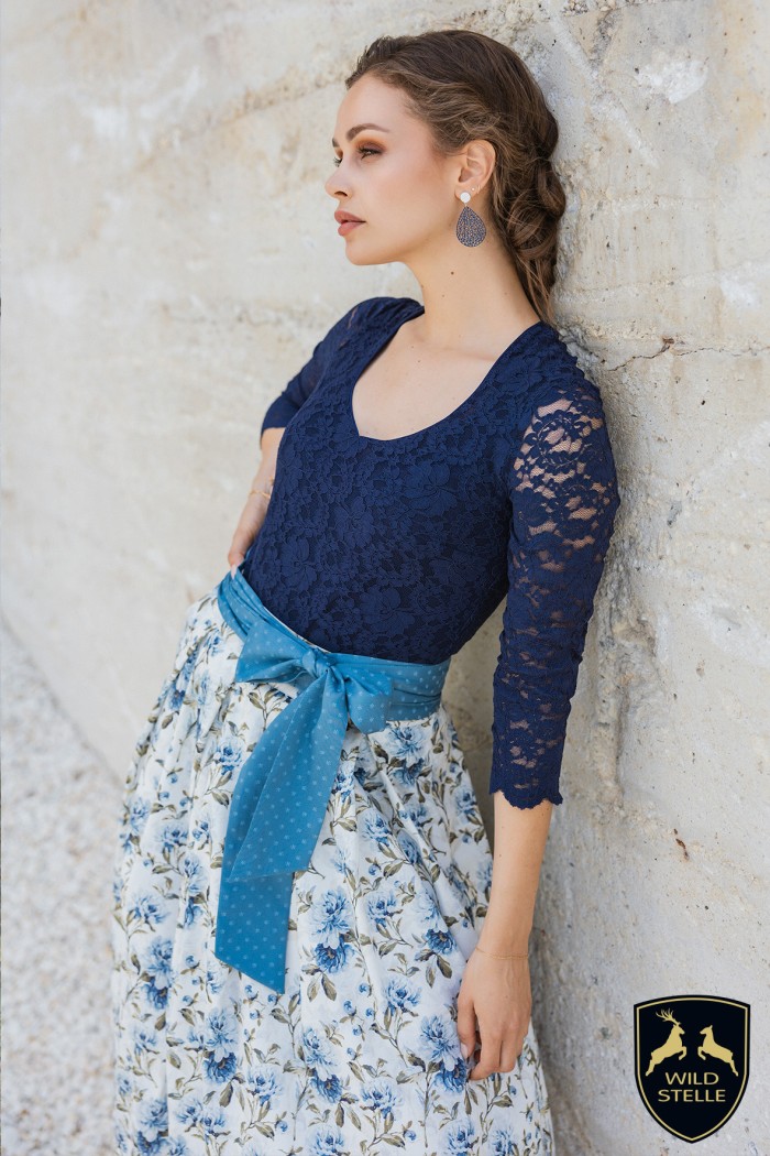 Rock Bettina Streublumen Blau