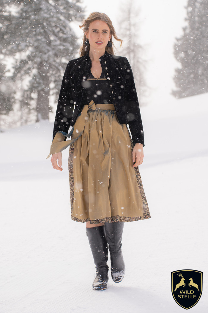 Dirndl Editha - schwarz/gold